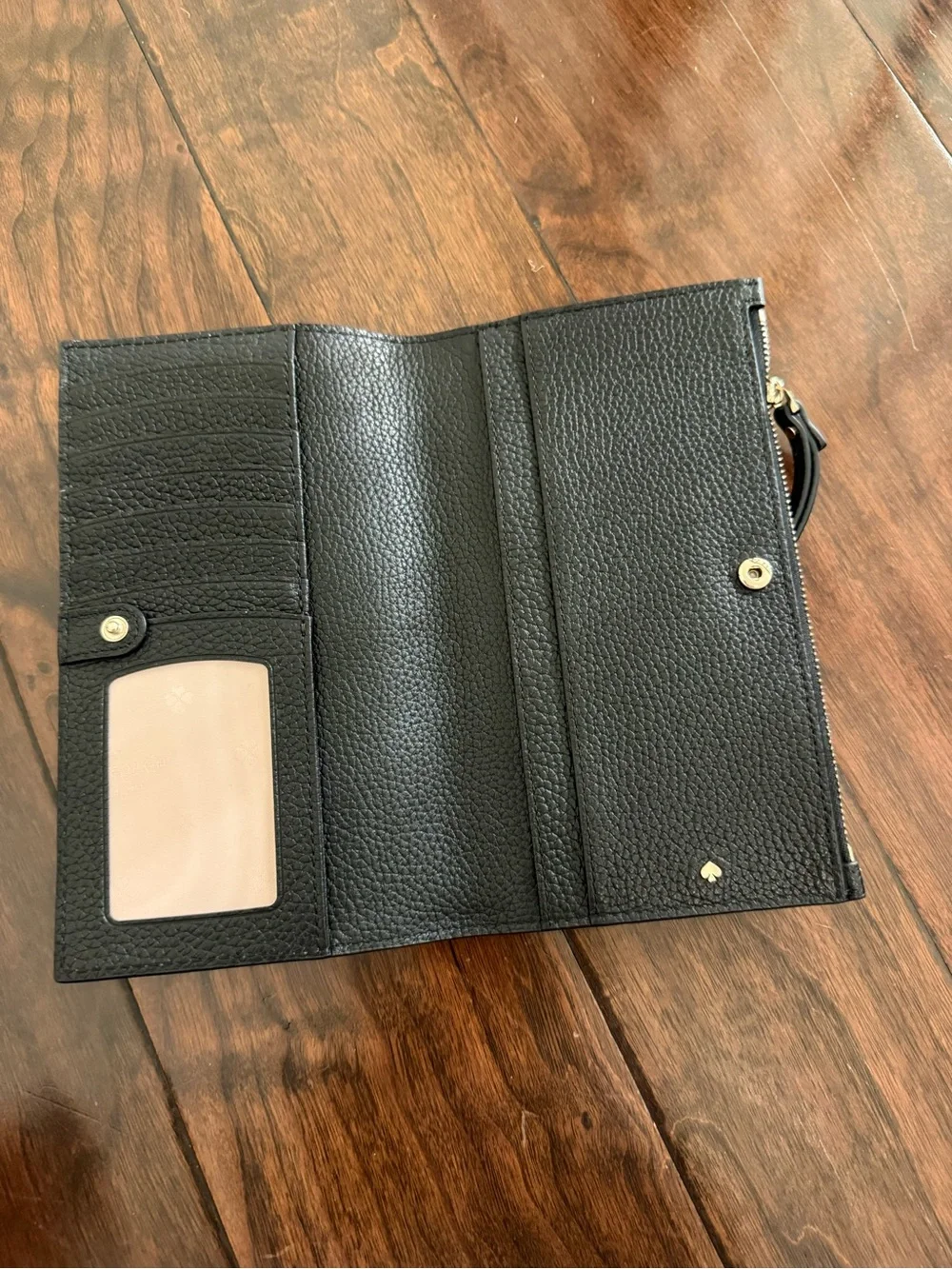 kate spade Black Pebbled Leather Wristlet Clutch
